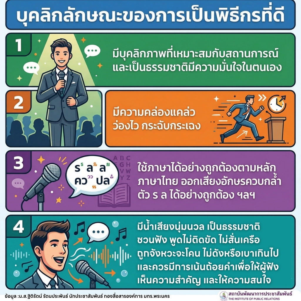 บุคลิกลักษณะของการเป็นพิธีกรที่ดี